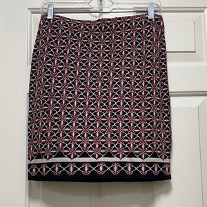 Max Studio Patterned Skirt - Black and dark Pink size small